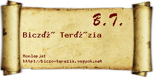 Biczó Terézia névjegykártya